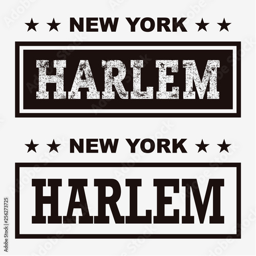 T-shirt graphics, typography. New York, Harlem. Vector.