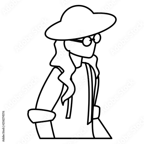 musician classic with hat and sunglasses avatar character