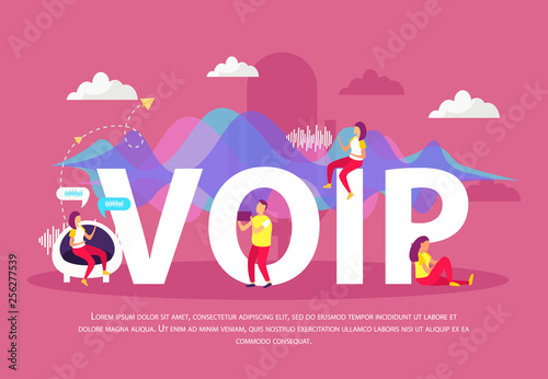Voice Communication Flat Poster