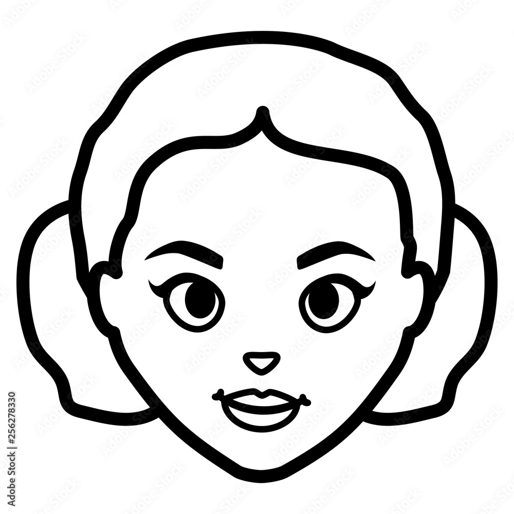 beautiful woman head character beautiful woman head character