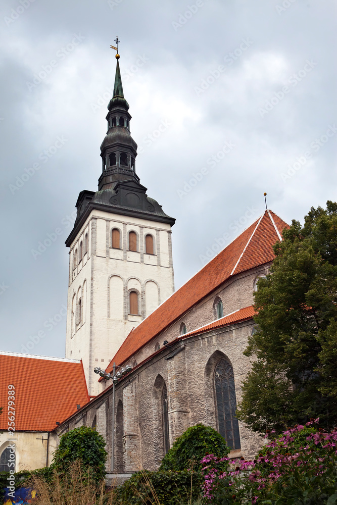 View on St. Nicholas' Church (Niguliste). Old city, Tallinn, Estonia
