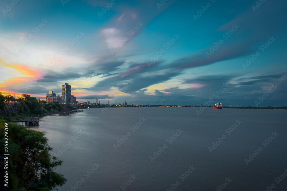 Rosario sunset river, Argentina, South America.