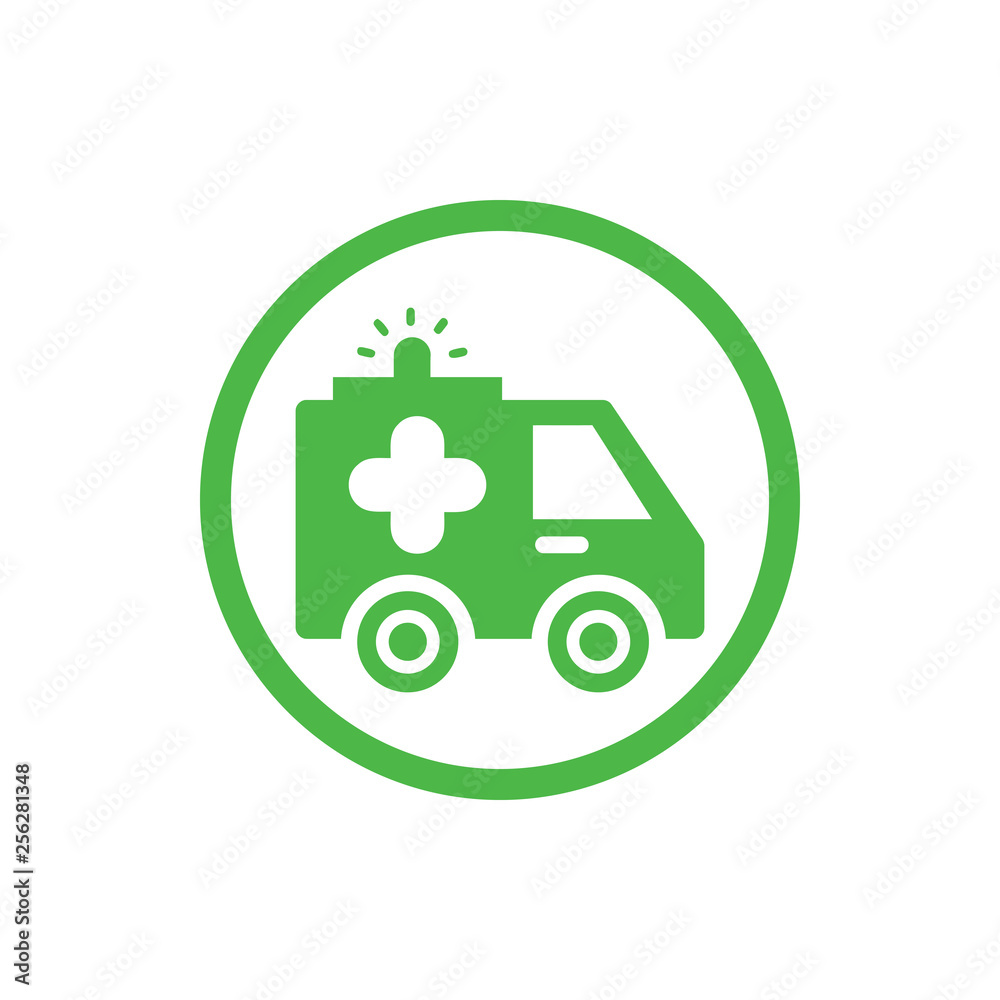 Ambulance, car, emergency, medical, medical green color icon Ambulance, car, emergency, medical, medical green color icon