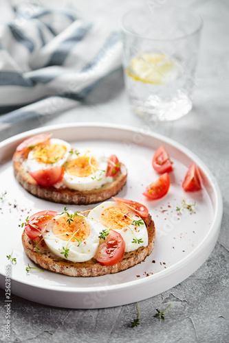 Wallpaper Mural toast with egg and tomato for breakfast Torontodigital.ca