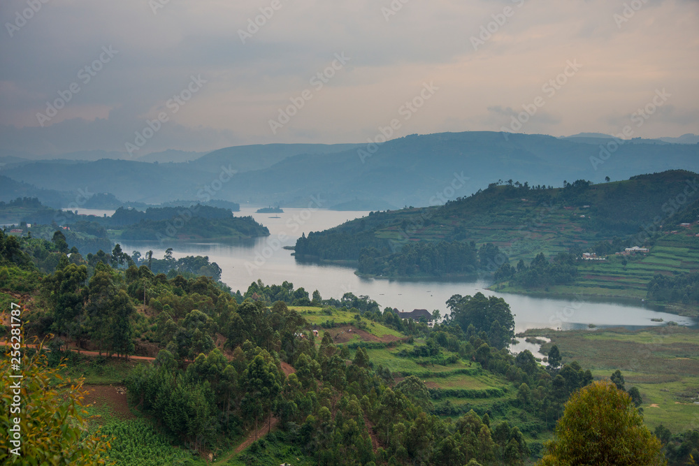 Africa, Uganda, Lake Bunyonyi Africa, Uganda, Lake Bunyonyi