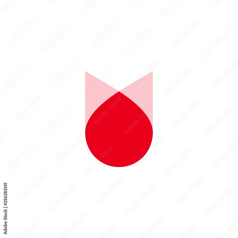 Fototapeta premium blood drop flower logo vector icon illustration