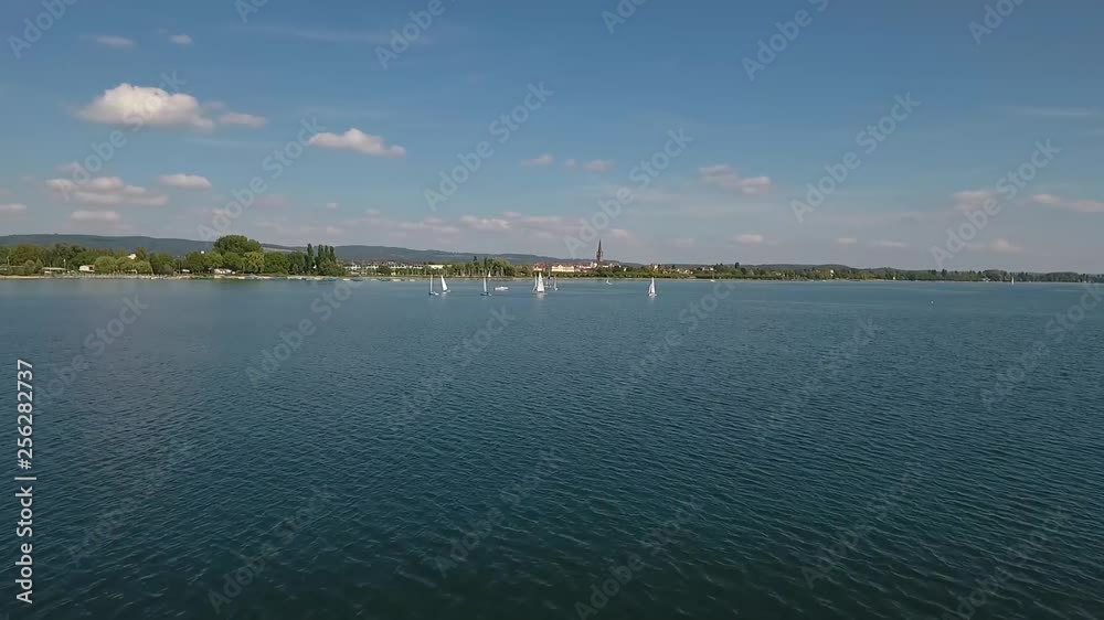 Segelboote bei Radolfzell Drohnenaufnahme Segelboote bei Radolfzell Drohnenaufnahme