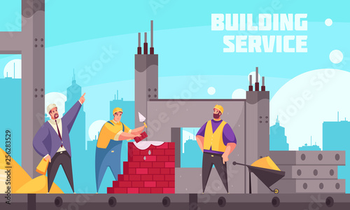 Building Service Vector Illustration