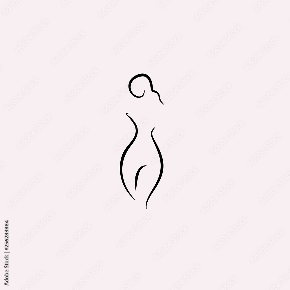Woman Round Body Shape Stock Illustration - Download Image Now