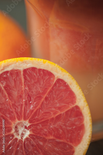 Red grapefruit close up