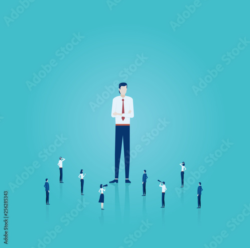 Vector of a big leader surrounded by small employees