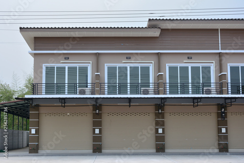 Townhouse for office or residence blue sky background in Thailand