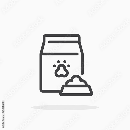Pet food icon in line style. Editable stroke.