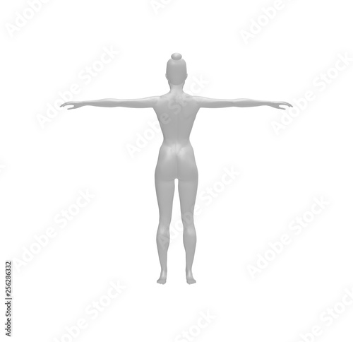 Human White Woman Body 3D Rendering