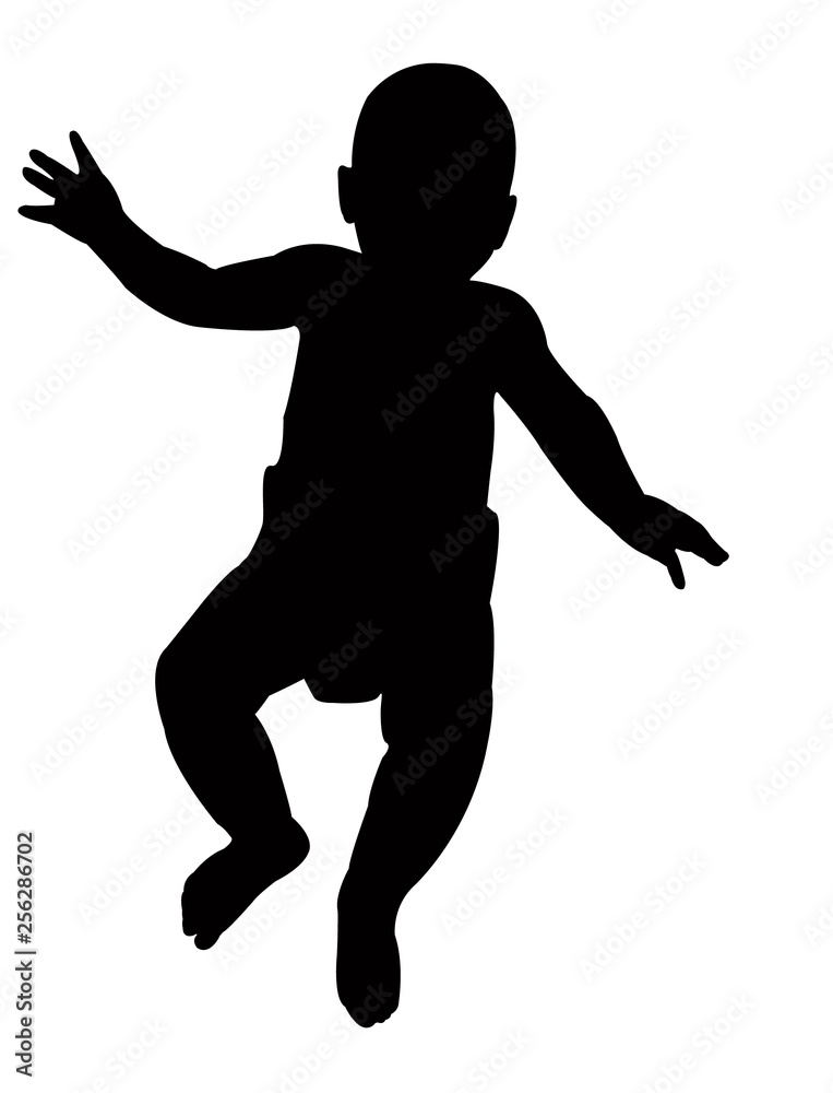 a baby seleeping body silhouette vector