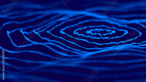 Network connection dots and lines. Technology background. Plexus. Big data background. 3d rendering.