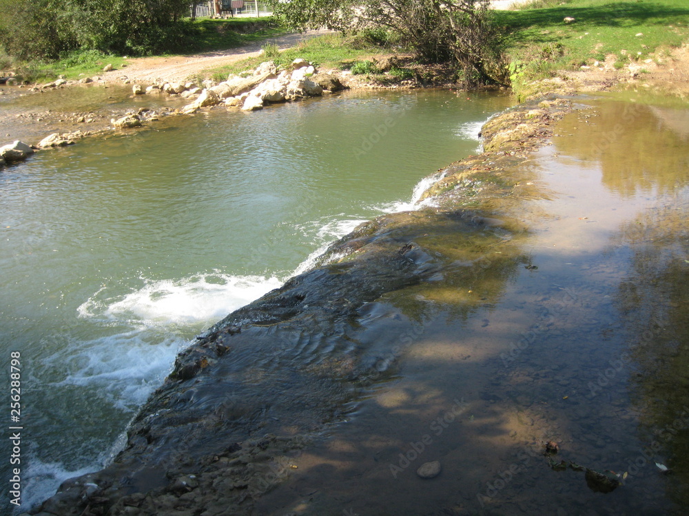Obraz premium Mountain river in the forest.