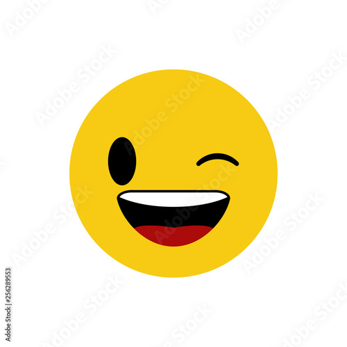 Winking and smiling emoticon