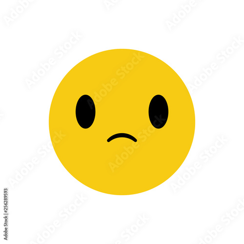 Slightly frowning face emoticon filled outline icon, line vector sign, linear colorful pictogram isolated on white. Emoji smiley symbol, logo illustration. Pixel perfect vector graphics