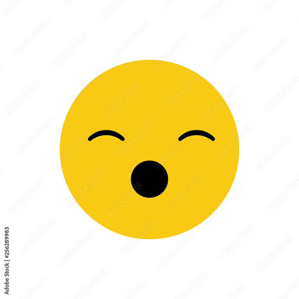 Cute Sleeping Emoticon on White Background. Isolated Vector Illustration Cute Sleeping Emoticon on White Background. Isolated Vector Illustration