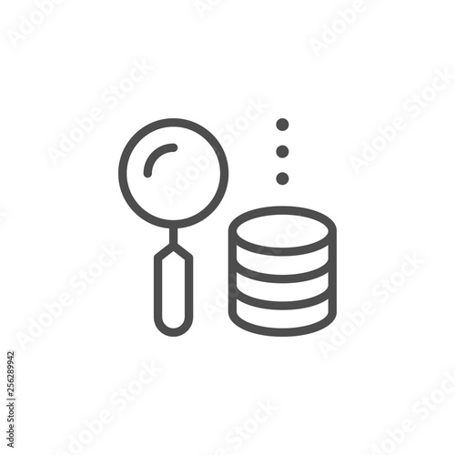 Money searching line icon