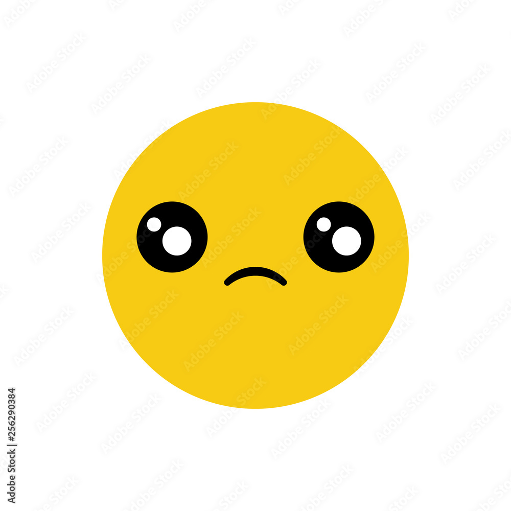 Emoji sad face vector isolated on white background. Emoji sad face for web site, app, ui and t shirt. Vector illustration Emoji sad face vector isolated on white background. Emoji sad face for web site, app, ui and t shirt. Vector illustration