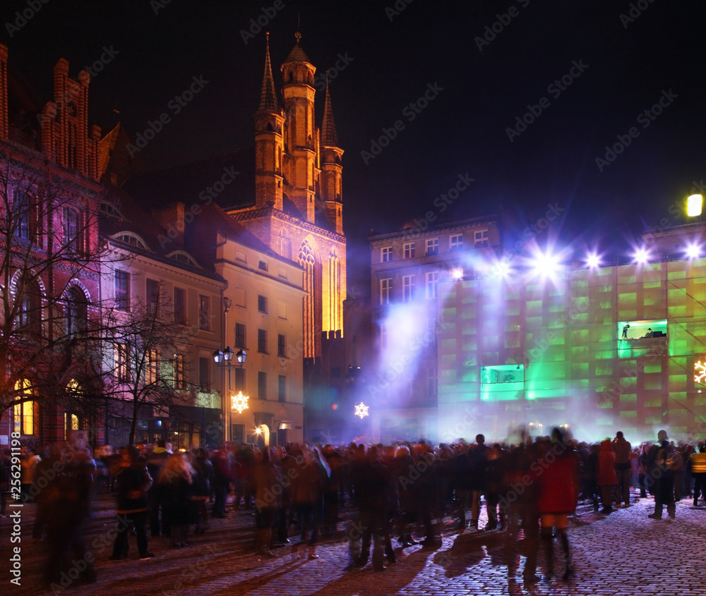 Concert at Old Market Square in Torun.  Poland