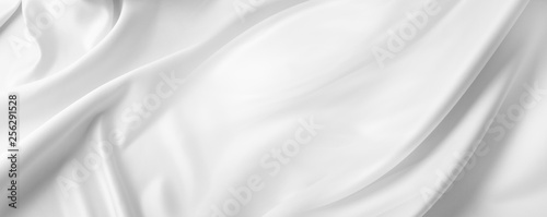 White silk fabric textured background photo