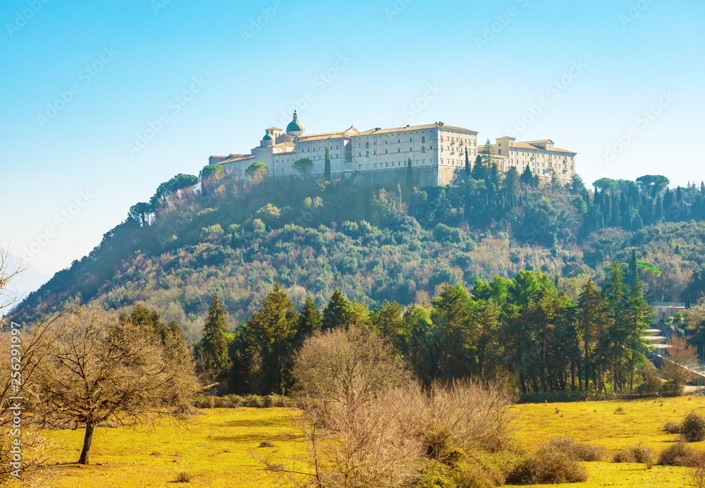 Montecassino (Italy) - The Montecassino Abbey, on Cassino city province of Frosinone, is the first house of the Benedictine catholic Order, by Benedict of Nursia. During World War II it was destroyed 