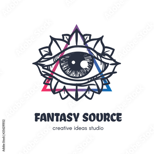 Stylized eye of providence vector logo design