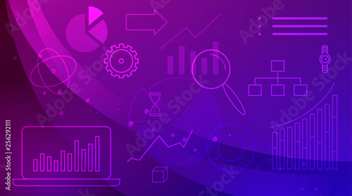 Analytical background, infographic elements. Modern flat style