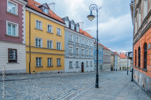 Street in Old Town of Warsaw, Poland