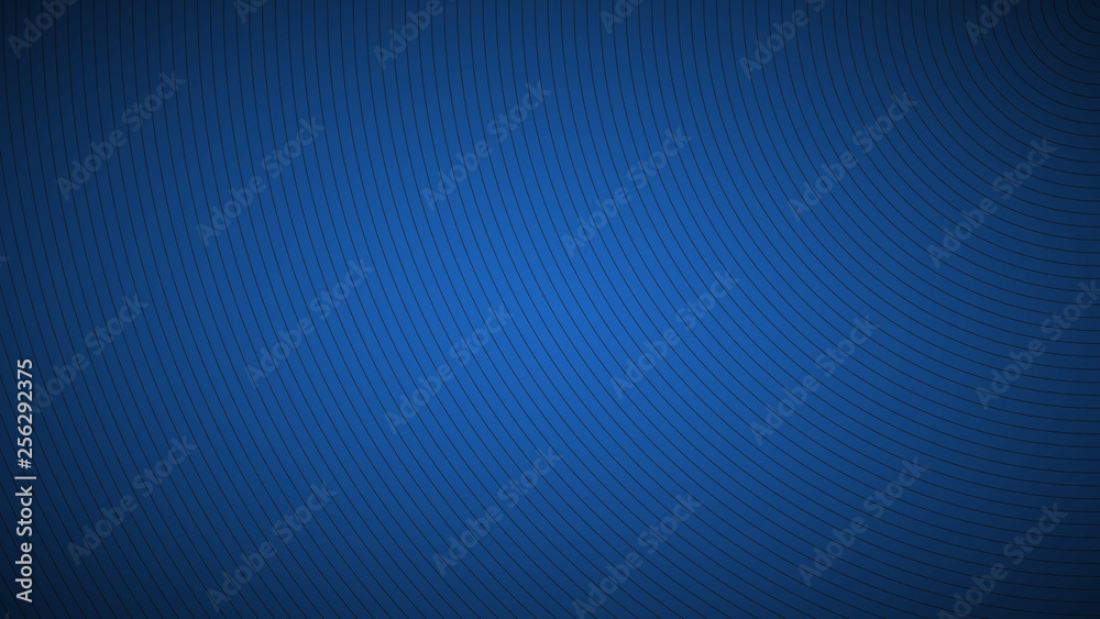 Modern blue abstract background, the look of stainless steel, circular lines on a blue background