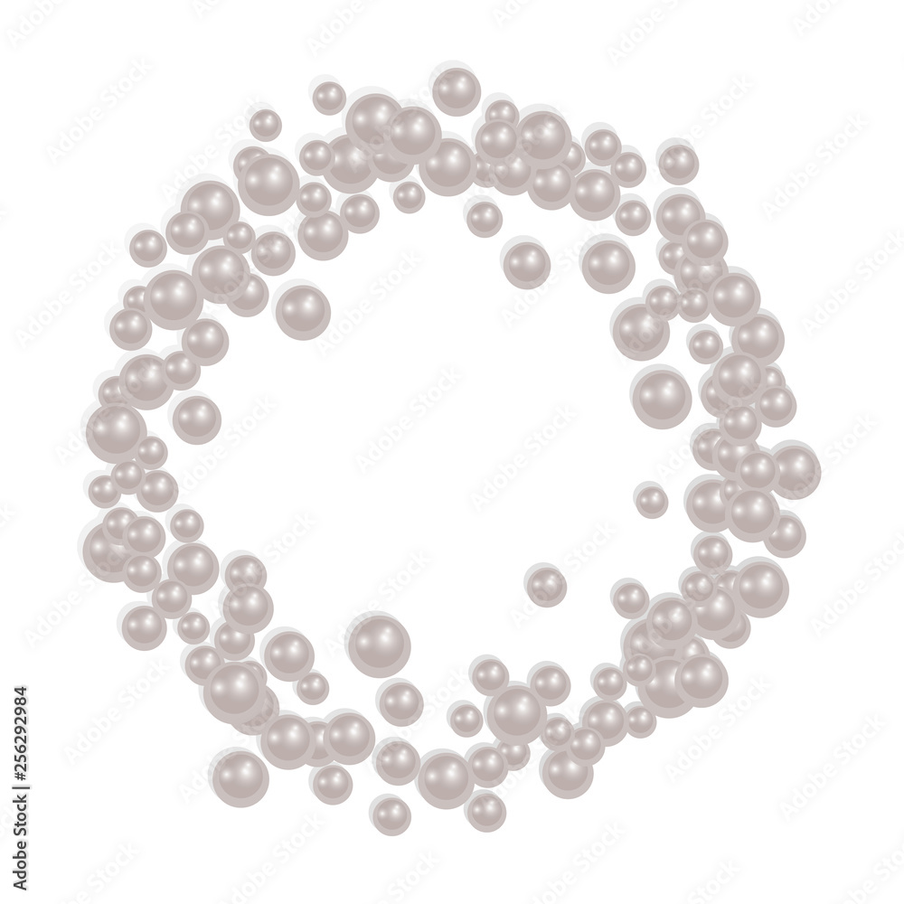 Pearl frame for making your photo or text, realistic pearls on white background Pearl frame for making your photo or text, realistic pearls on white background