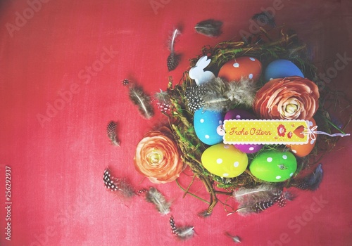 Ostern - Osternest mit bunt...