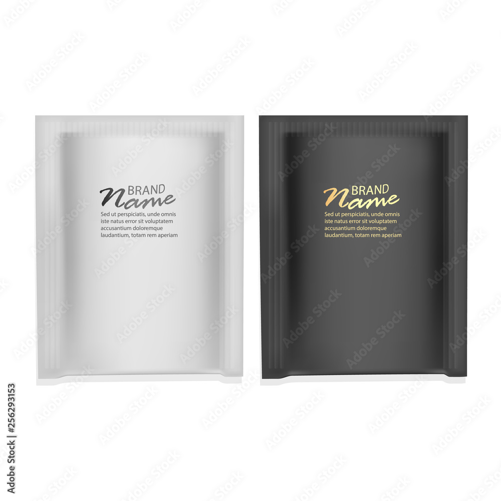 Set of Black and white packaging, mock up for your design. vector illustration Set of Black and white packaging, mock up for your design. vector illustration