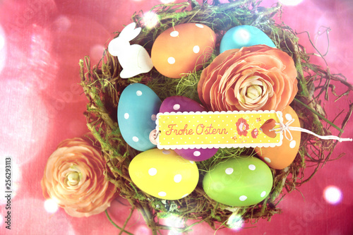 Ostern - Osternest mit bunt...
