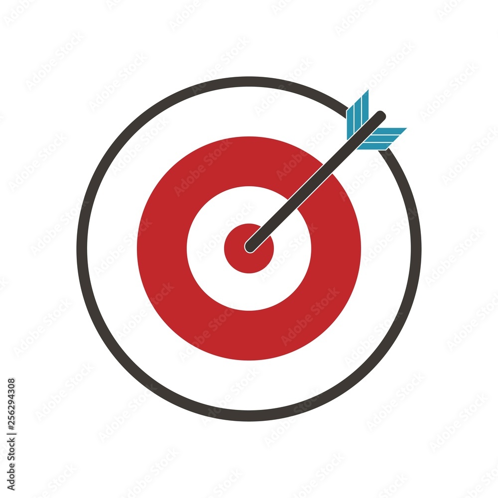 Target with arrow on white background Target with arrow on white background