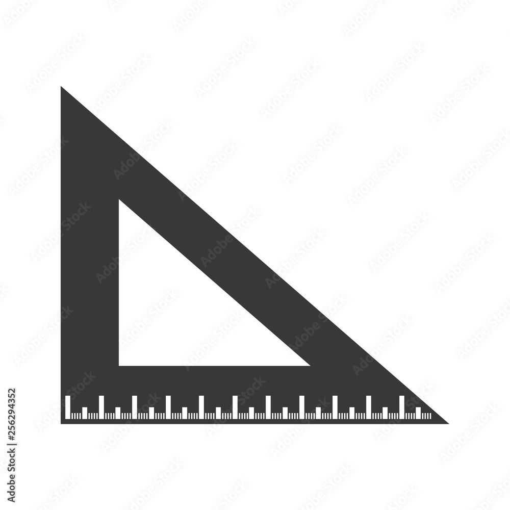 Ruler in a triangular shape on a white background Ruler in a triangular shape on a white background