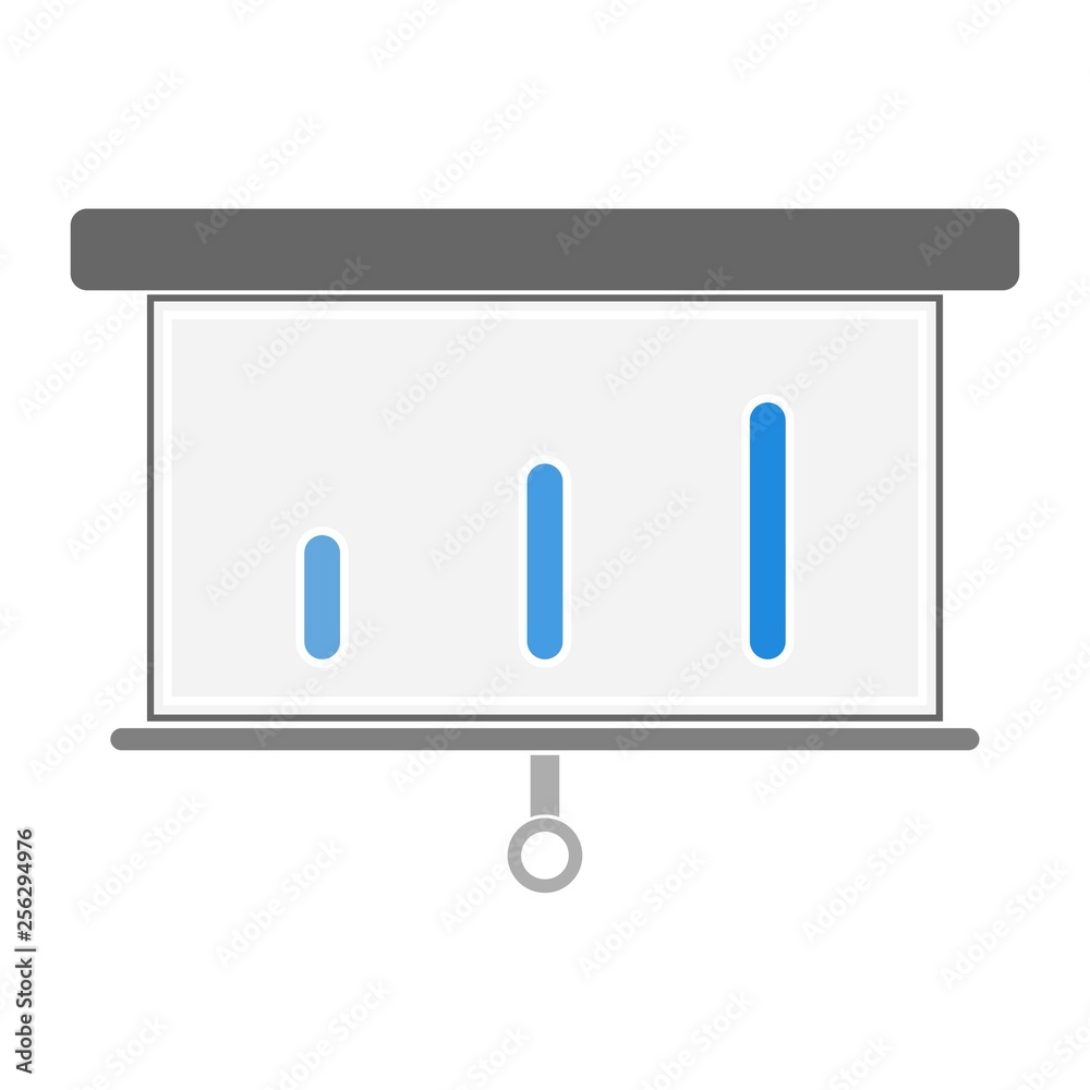 Board with a rising market on a white background Board with a rising market on a white background