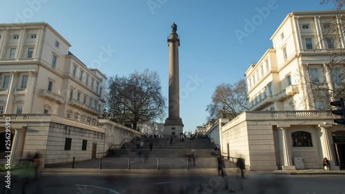 A hyperlapse of the Duke of York Column in London on a sunny day. photo