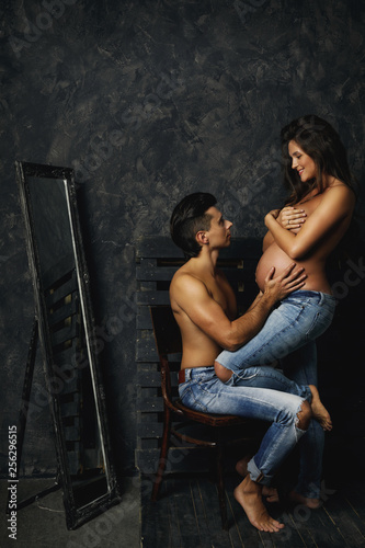 Sensual young couple waiting for a baby.