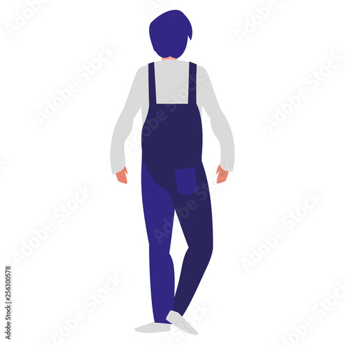 mechanic worker with overalls character
