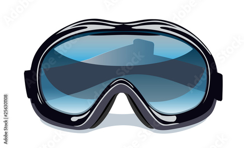 ski goggles isolated on white background