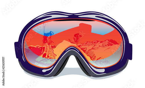 skiing mask on white background 