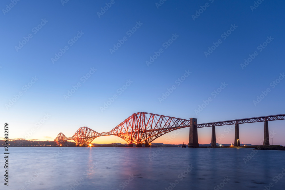 UK, Scotland, Edinburgh, Forth Bridge at sunset UK, Scotland, Edinburgh, Forth Bridge at sunset