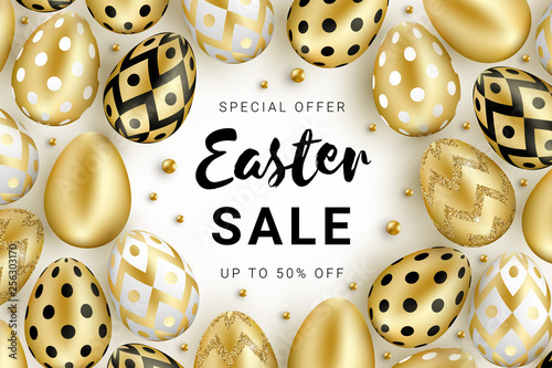 Easter sale banner eggs and beads