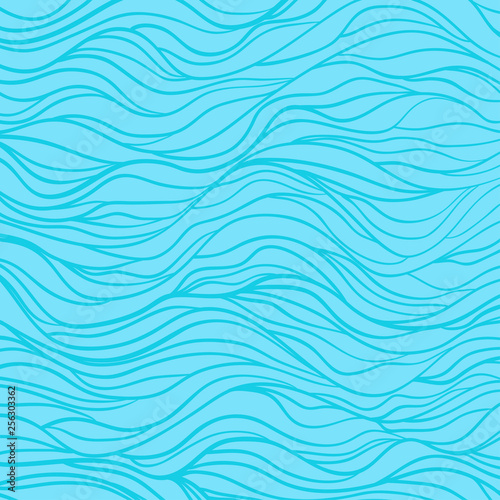 Fototapeta Naklejka Na Ścianę i Meble -  Colorful wavy background. Hand drawn waves. Stripe texture with many lines. Waved pattern. Colored illustration