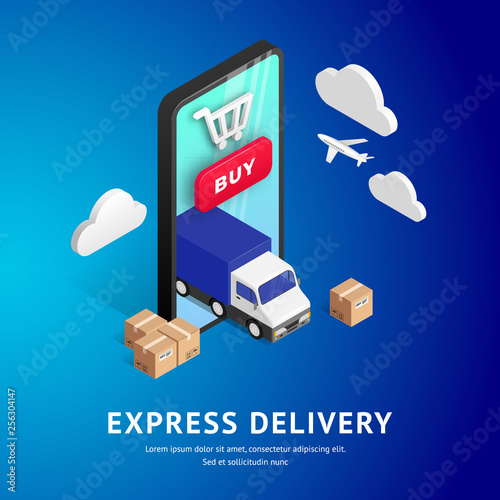 Express Delivery isometric design