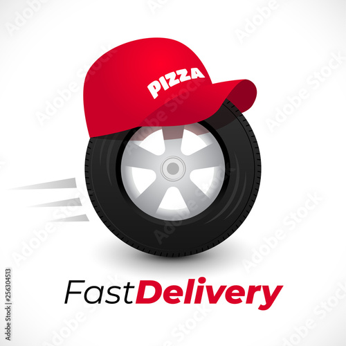  delivery icon wheel and red cap